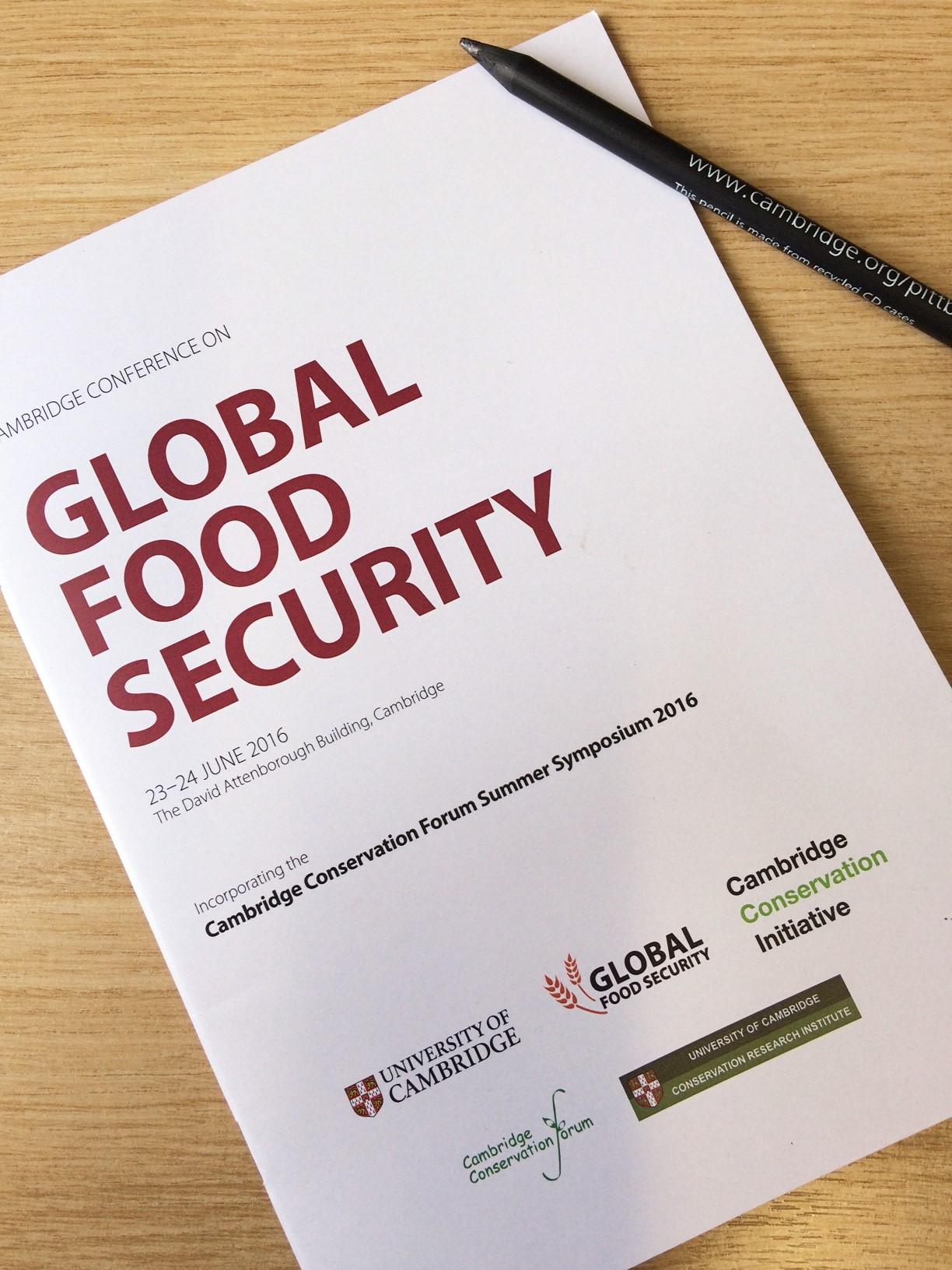 2016 Cambridge Conference on Global Food Security a Great Success
