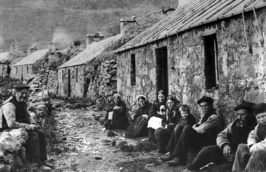 St. Kildans sitting on the village street, 1886. Image: wikicommons
